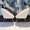 Set of Vintage Armchairs in Fabric in Fine Linen and Brass Base attributed to Silvio Cavatorta, 1950s 9