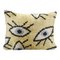 Small Yellow Eye Silk Ethnic Velvet Lumbar Cushion Cover 1