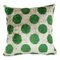 Ikat Square Green Polka Dot in Velvet & Silk 1