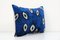 Ikat Eye Blue Silk Ethnic Velvet Lumbar Cushion Cover, Image 2