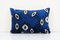 Ikat Eye Blue Silk Ethnic Velvet Lumbar Cushion Cover 1