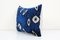 Ikat Eye Blue Silk Ethnic Velvet Lumbar Cushion Cover, Image 3