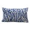 Blue Silk Ikat Velvet Lumbar Cushion Cover 1