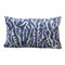 Blue Silk Ikat Velvet Lumbar Cushion Cover, Image 1