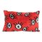 Housse de Coussin Ethnique en Soie Rouge Ikat Eye 1