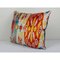 Silk Velvet Yellow & Red Ikat Cushion, 2010s 3