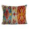 Silk Velvet Yellow & Red Ikat Cushion, 2010s 1