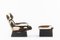 Armchair and Footstool in Cowhide, 1970, Set of 2, Image 3