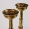 Antique Candleholders with Square Base and Circular Feet in Gilded Bronze, Set of 2 3
