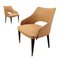 Poltrone in ebano con sedile imbottito in skai, anni '50-'60, set di 2, Immagine 1
