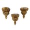 Small Shelves in Carved and Gilt Wood and Faux Marble, 1800s, Set of 3 1