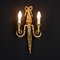 Lampade da parete neoclassiche a 2 luci in bronzo dorato, Immagine 2