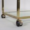 Brass and Glass Serving Trolley, 1970s-1980s 5