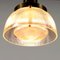 Lampada da soffitto vintage con struttura in ottone e vetro, anni '60, Immagine 4