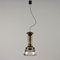 Vintage Deckenlampe mit Gestell aus Messing & Glas, 1960er 2