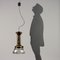 Vintage Deckenlampe mit Gestell aus Messing & Glas, 1960er 3