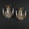 Wall Lamps in Crystal Mirror & Gilded Wrought Iron, Set of 2 1