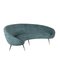 Bohnenförmiges Sofa aus Stoff & Messing, Italien, 1950er-1960er 1
