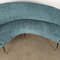 Bean Shaped Sofa in Fabric and Brass, Italy, 1950s-1960s 5