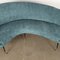 Bohnenförmiges Sofa aus Stoff & Messing, Italien, 1950er-1960er 5