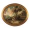 Oval Landscape with Figures, Oil on Canvas, 19th Century-20th Century, Framed, Image 1