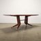 Wood and Brass Table with Glass Top, 1950s, Image 10
