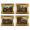 Shepherds, 1800s, Oil on Paper on Canvases, Framed, Set of 4 1