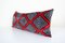 Red Silk Ikat Velvet Cushion Cover with Geometrical Design, Image 2