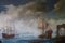 Coastal Scene with Galleons, 18th Century, Oil on Canvas, Framed 11