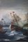 Battle Between Galleons, 19th Century, Oil on Canvas, Framed 11