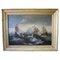 Battle Between Galleons, 19th Century, Oil on Canvas, Framed 1