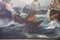Batalla entre galeones, del siglo XIX, óleo sobre lienzo, enmarcado, Imagen 8