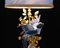 Italian Tole Table Lamp in Sèvres Porcelain with Exotic Bird Motif by Giulia Mangan, 1972, Image 15