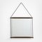 Wall Mirror with Wooden Frame and Leather Ribbon by Ico Luisa Parisi for MIM, 1950s 1