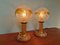 Lámparas de mesa de mesas de madera y vidrio soplado de dos tonos de Honsel Leuchten, años 70. Juego de 2, Imagen 4