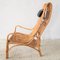 Bamboo Chair with Stool, 1960s, Set of 2, Image 5