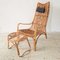 Chaise en Bambou avec Tabouret, 1960s, Set de 2 1