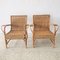 Fauteuils Vintage en Maille Panier et Bambou, 1930s, Set de 2 1