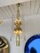 Italian Brass and Glass Bubble Tube Chandelier, 1970s 2