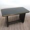 Vintage Wooden Table with Inlaid Black Glass Top, 1950s 6