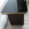 Vintage Wooden Table with Inlaid Black Glass Top, 1950s, Image 4