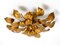 Lampada da soffitto in stile Regency floreale placcato in oro con foglie grandi, anni '80, Immagine 1
