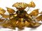 Regency Style Gold-Plated Floral Ceiling Lamp with Large Leaves, 1980s 17