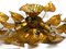 Regency Style Gold-Plated Floral Ceiling Lamp with Large Leaves, 1980s, Image 17