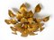 Lampada da soffitto in stile Regency floreale placcato in oro con foglie grandi, anni '80, Immagine 19