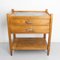 Oak & Marble Console Table with Two Drawers, France, 1940s, Image 1