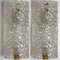 Clear Bubbled Glass Wall Lights attributed to Hillebrand, Germany, 1960s, Set of 2, Image 2