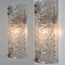 Clear Bubbled Glass Wall Lights attributed to Hillebrand, Germany, 1960s, Set of 2 9