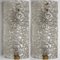 Clear Bubbled Glass Wall Lights attributed to Hillebrand, Germany, 1960s, Set of 2, Image 3