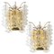 Brass and Glass Sconces attributed to Kalmar, Vienna, 1969, Set of 2 1
